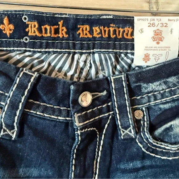 NWT Rock Revival J6 Berry Straight Leg Sz 26 - Picture 4 of 5